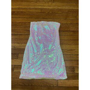 Forever 21 Iridescent Pink Sequin Strapless Mini Dress